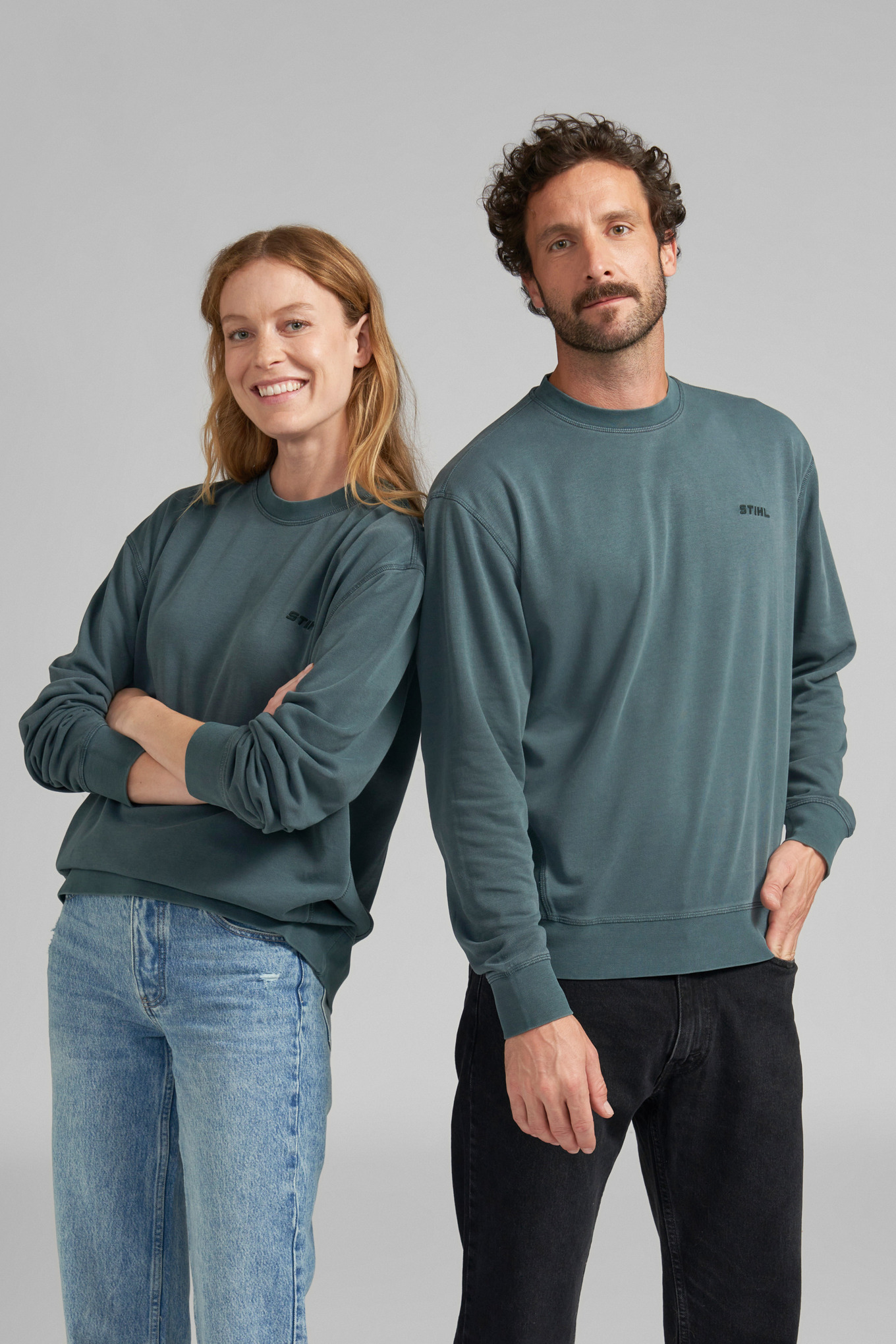 Sweat-shirt PIGMENT DYE PETROL Unisex